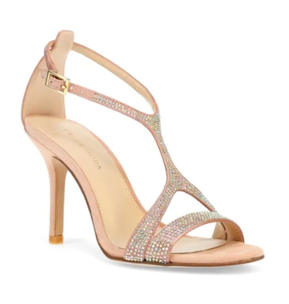 Pelle Moda Karisa Platform Heels 9 Pink Suede NWOT Sandals Jewel Glam Cocktail